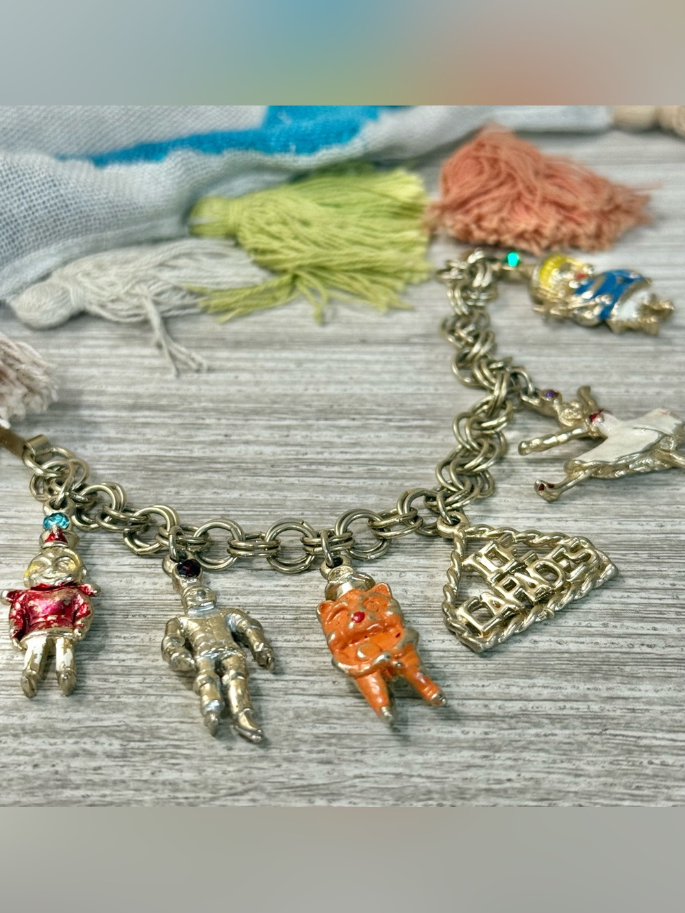 Vintage Ice Capades Souvenir Charm Bracelet “Wizard of Oz on Ice”